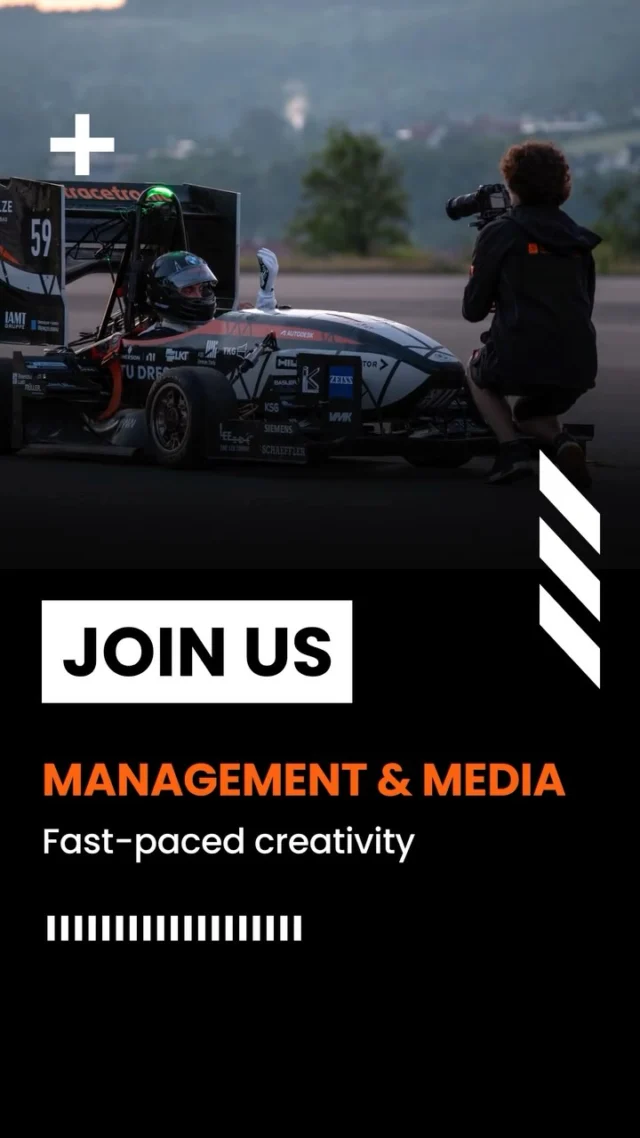JOIN OUR MANAGEMENT & MEDIA TEAM! 🏎️📷 

Become part of a Formula Student team and get the chance to tell an incredible story of innovation, teamwork, and sportsmanship from the inside.🎬💻
Sound exciting? Join our Management & Media Team!

You will focus on: 
content creation: photo, video, graphic design and social media
event planning
communication strategy development

Here's what we are looking for: 
interest in photography, filmmaking and social media
writing skills
motivation to learn

Don’t meet all the criteria? No problem! Apply now at the link in bio and let’s meet 😉.

#elbflorace #formulastudent #engineering #automotiveengineering #passion #racecar #performance #creativity 
#photography #filmmaking #media #motivation