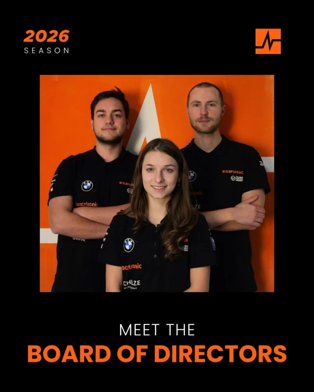 Meet the Team!

With this post we are starting a series over the following few weeks, where we will be presenting this years module leads and their module.
Today we start with part 1/7: The head of our team - our board of directors.

Mit diesem Post starten wir eine Serie, die über die nächsten Wochen die Modulleiter und ihre Module präsentieren wird.
Heute starten wir mit Teil 1/7: Die Führungsebene - unser Vorstand.

Deutsche Übersetzung der Folientexte:
Victoria Siebler:
„Als CEO ist es entscheidend, strategische Beziehungen zu Universitäten, Sponsoren und Unternehmen aufzubauen und aktiv zu pflegen, um die langfristige Unterstützung unseres Projekts sicherzustellen.“

Kai Erik Buchholz:
„Als CTO ist es erforderlich, die technische Koordination zwischen allen Modulen sicherzustellen und aktiv aufrechtzuerhalten, um einen effizienten Entwicklungsprozess und maximale Fahrzeugleistung zu gewährleisten.“

Falco Mögel:
„Als CFO ist die Buchhaltung, Finanzplanung und Kontrolle der Schlüssel zur finanziellen Stabilität unseres Projekts, ebenso wie die aktive Pflege der Beziehungen zu den Stakeholdern.“

#ELBFLORACE #FormulaStudent #Engineering