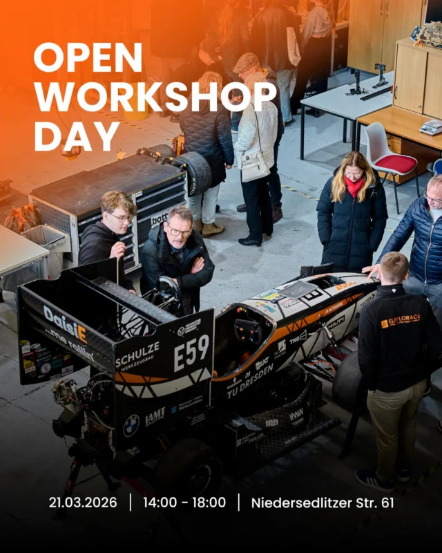 🇬🇧 What does a typical day in our workshop actually look like?
At our Open Workshop Day on March 21, we will open our doors and provide exciting insights into the development of our autonomous electric race car. Meet our team, take a look at our technologies, and find out what exciting milestones lie ahead.

Come by - we look forward to seeing you!

🇩🇪 Wie läuft eigentlich ein typischer Tag in unserer Werkstatt ab?
Beim Tag der offenen Tür am 21.03. öffnen wir unsere Türen und geben spannende Einblicke in die Entwicklung unseres elektrischen und autonomen Rennwagens. Triff unser Team, wirf einen Blick auf unsere Technologien und erfahre, welche spannenden Meilensteine als Nächstes bevorstehen.

Komm vorbei – wir freuen uns auf dich!

#ELBFLORACE #FormulaStudent #Engineering